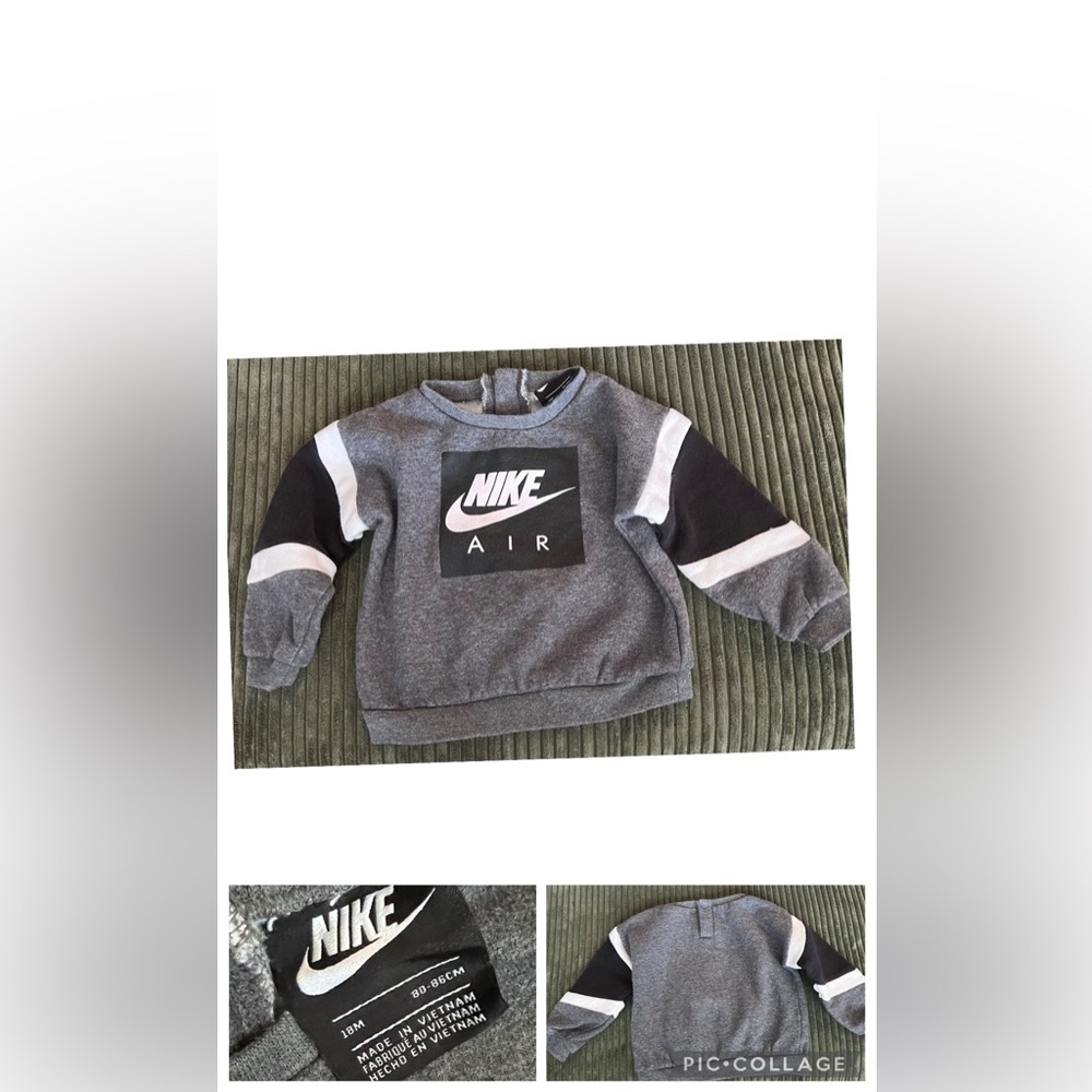 Nike Air Baby Black and Gray Sweatshirt 18m Fits Smaller